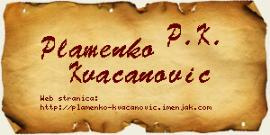 Plamenko Kvačanović vizit kartica
